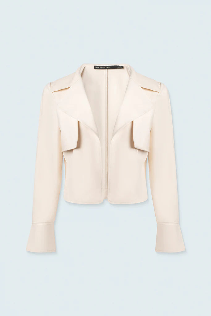 Crop Jacket With Storm Flap - Vanilla