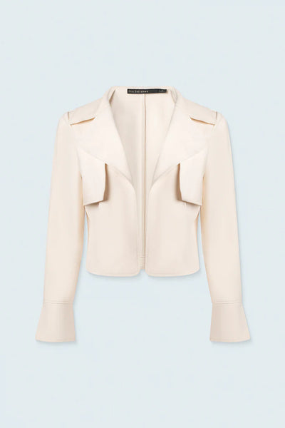 Crop Jacket With Storm Flap - Vanilla