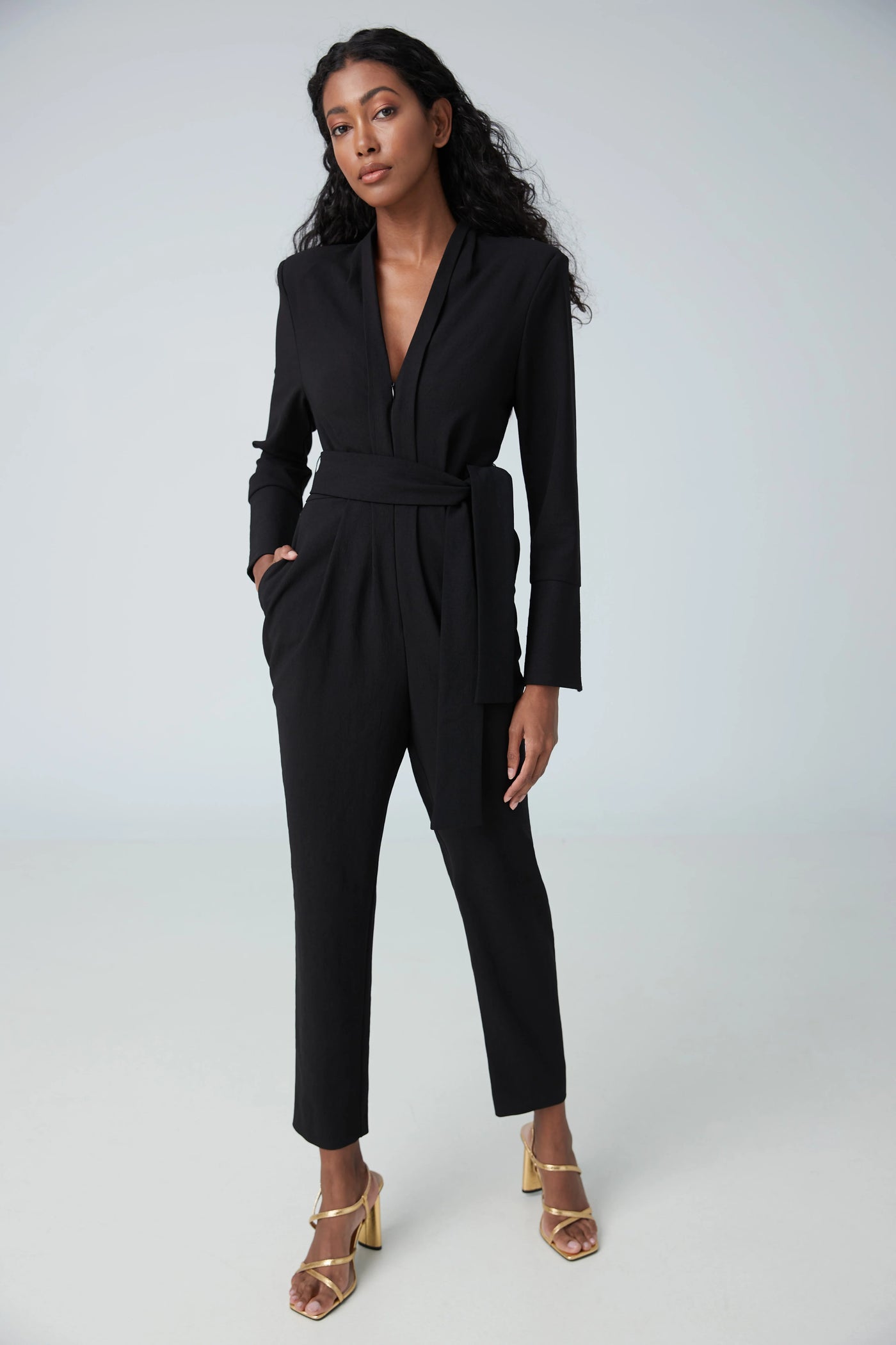 Long Sleeves Jumpsuit in Black
