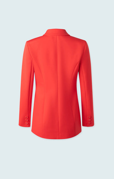 Fitted Mid-Length Jacket in Red