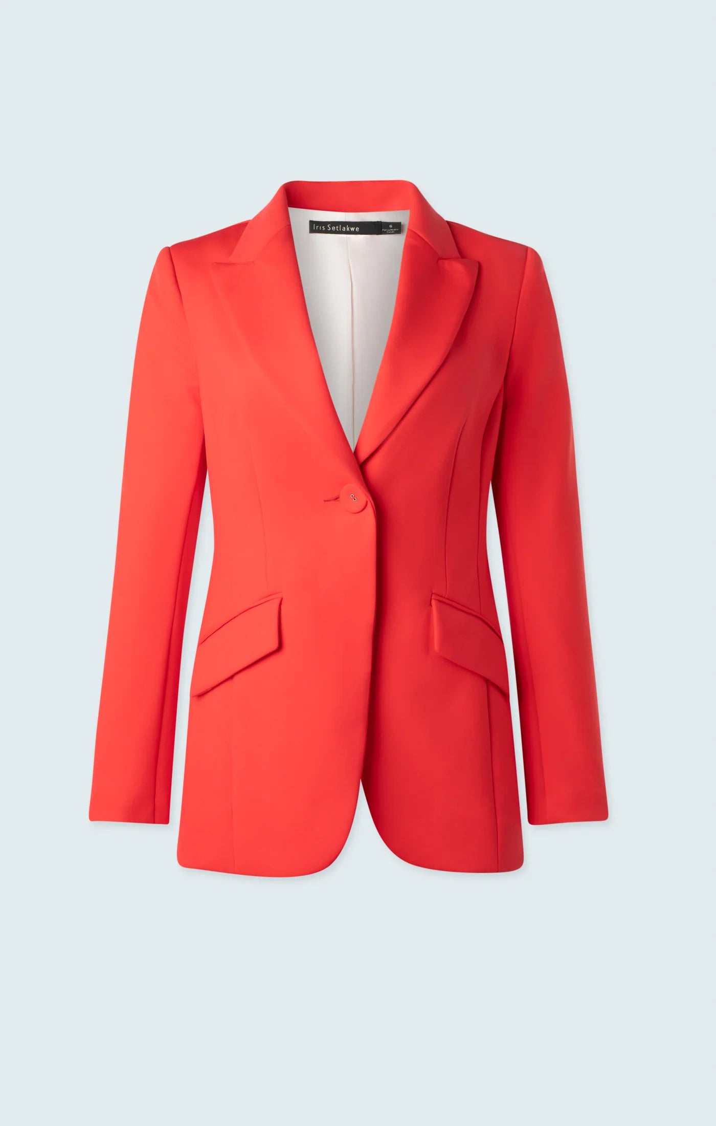 Fitted Mid-Length Jacket in Red