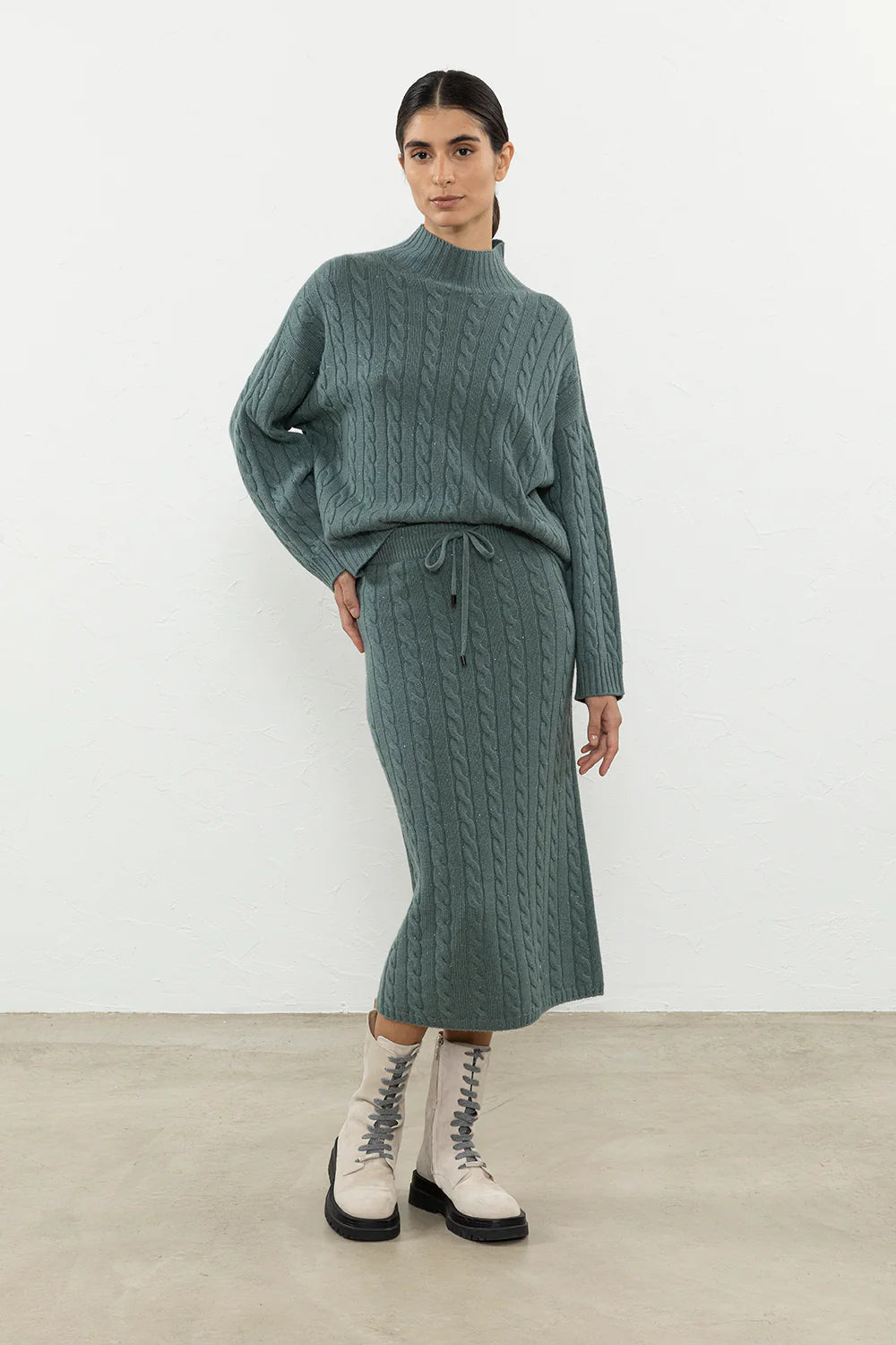 Tricot Sweater Wool Silk Cashmere Yarn - Gea Light Blue