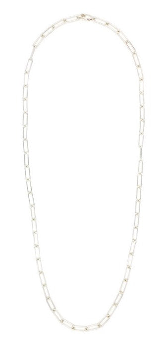 Fine Drawn Link Chain Necklace - 17" Sterling Silver