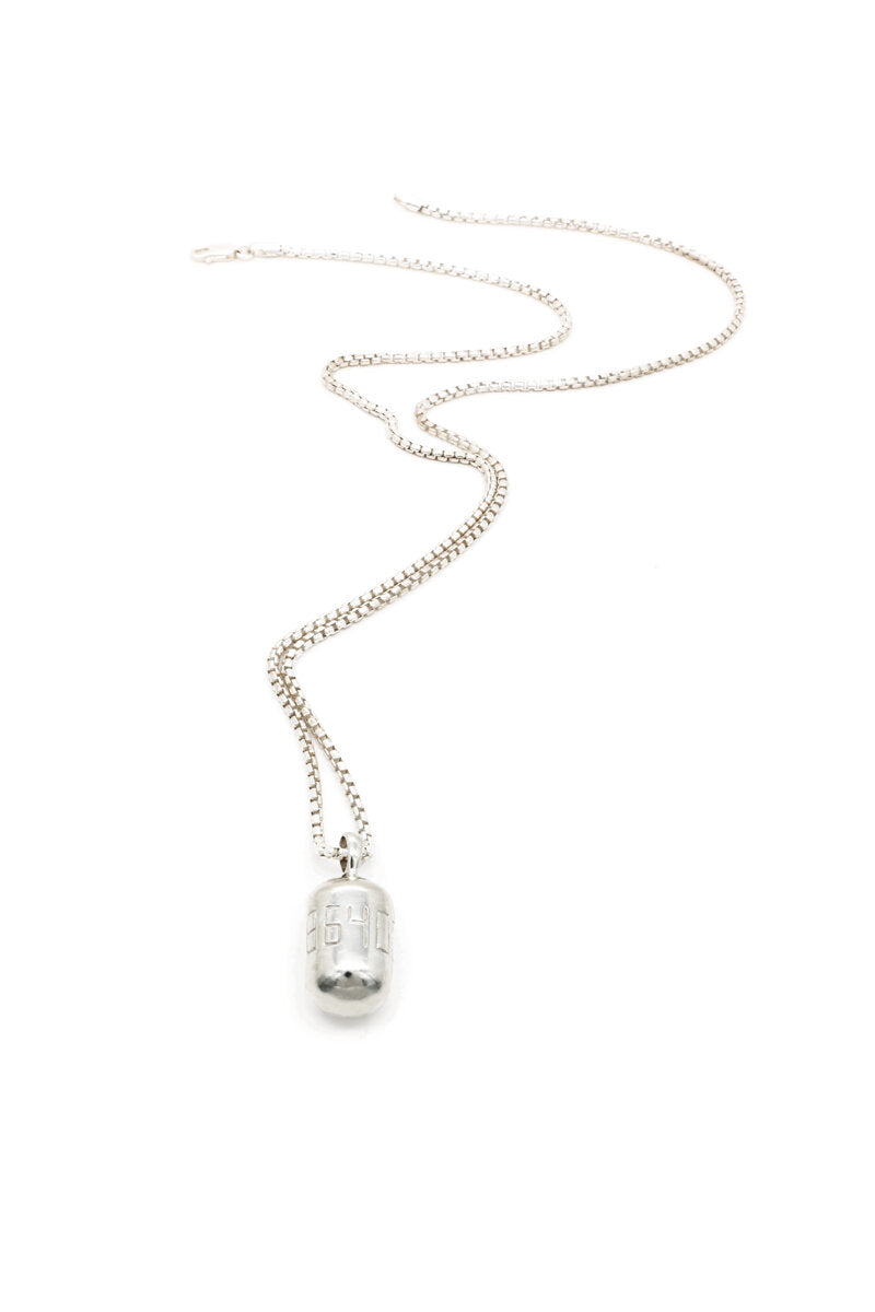 Fortune Buoy Necklace - 24" Sterling Silver Box Chain