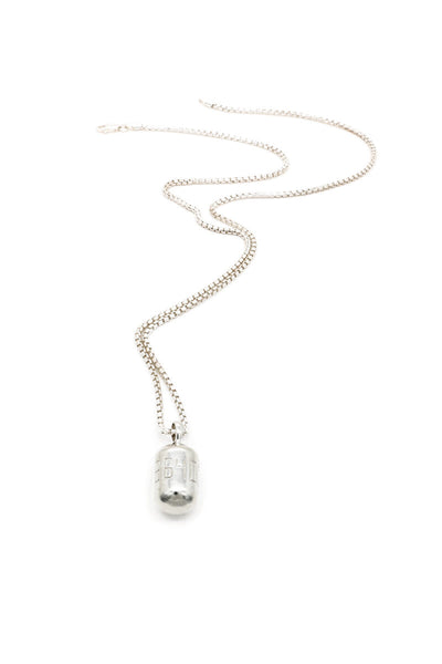 Fortune Buoy Necklace - 24" Sterling Silver Box Chain