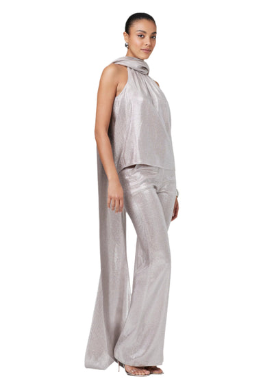 Hattie Sleeveless Tie Neck Top in Rose