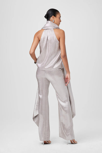 Hattie Sleeveless Tie Neck Top in Rose