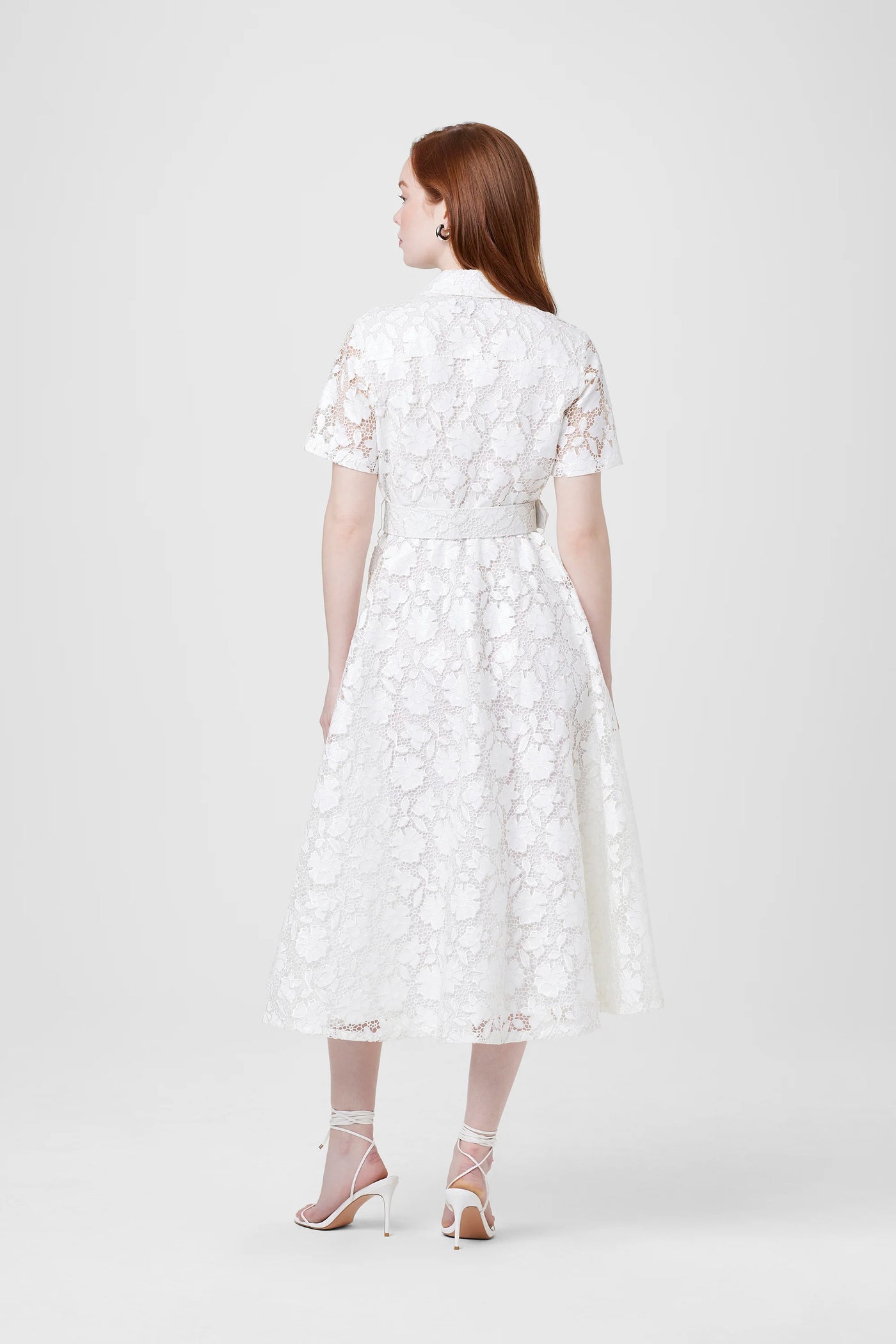 Jean Textured Laci Midi Dress in Optic