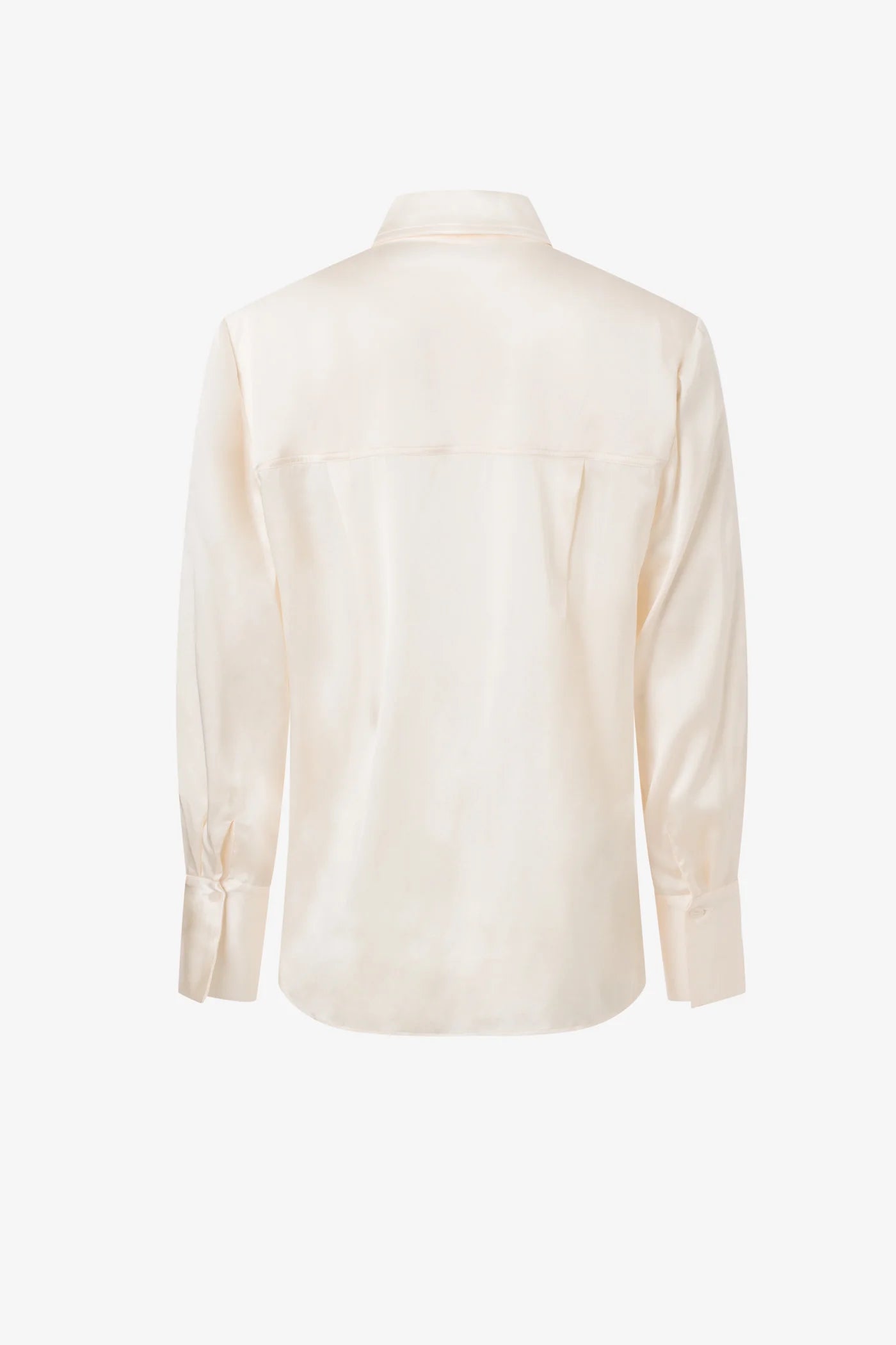 Classic Stretch Silk Button Down Blouse in Cream