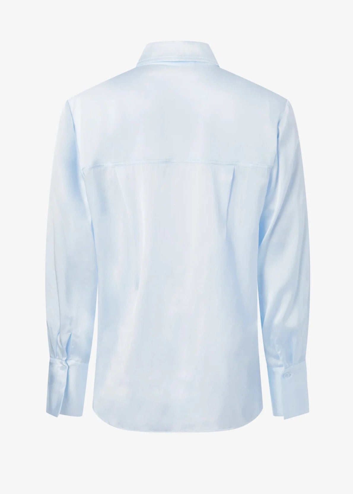 Classic Stretch Silk Button Down Blouse in Light Blue