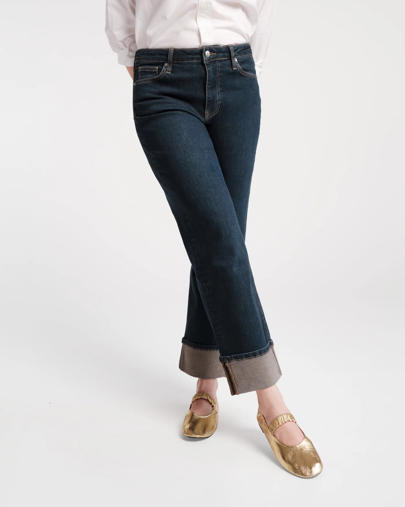 Smarty Cuffed Jeans Dark Denim