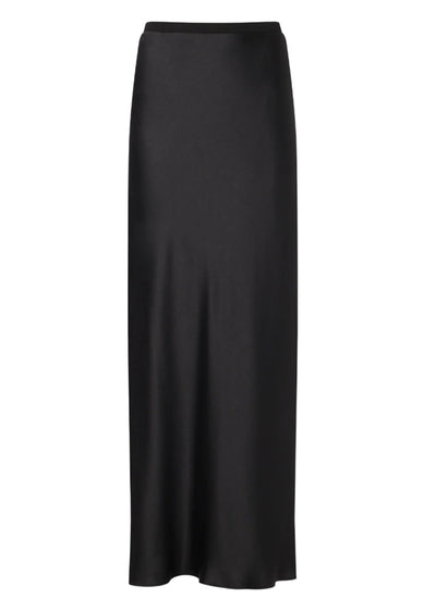 Satin Slip Skirt in Black