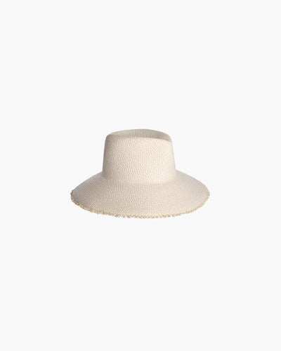 Squishee® A-List Packable Fedora in White Mix