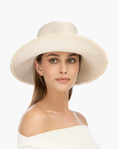 Squishee® A-List Packable Fedora in White Mix
