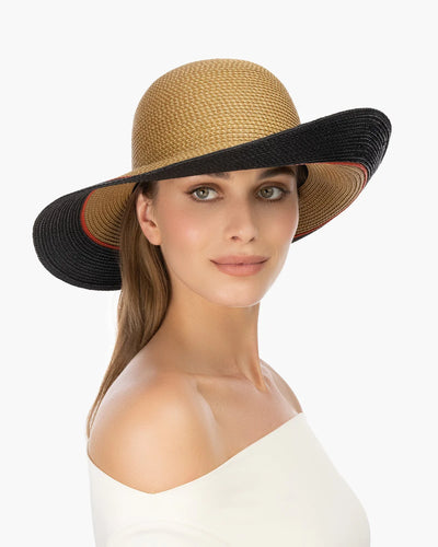 Francoise Hat in Natural/Black Mix