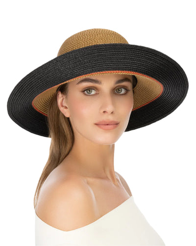 Francoise Hat in Natural/Black Mix
