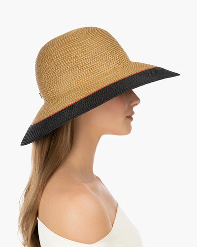 Francoise Hat in Natural/Black Mix
