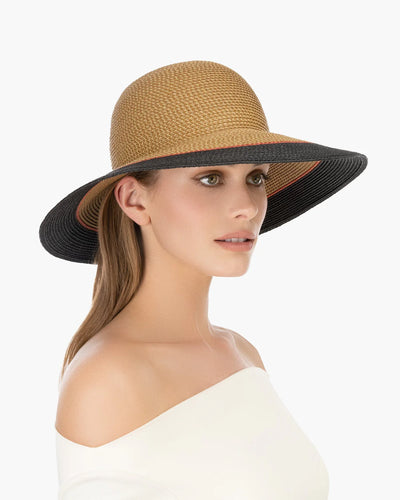 Francoise Hat in Natural/Black Mix