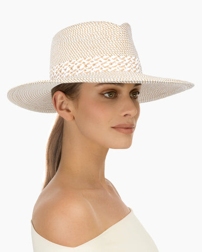 Bayou Fedora Hat- White Mix