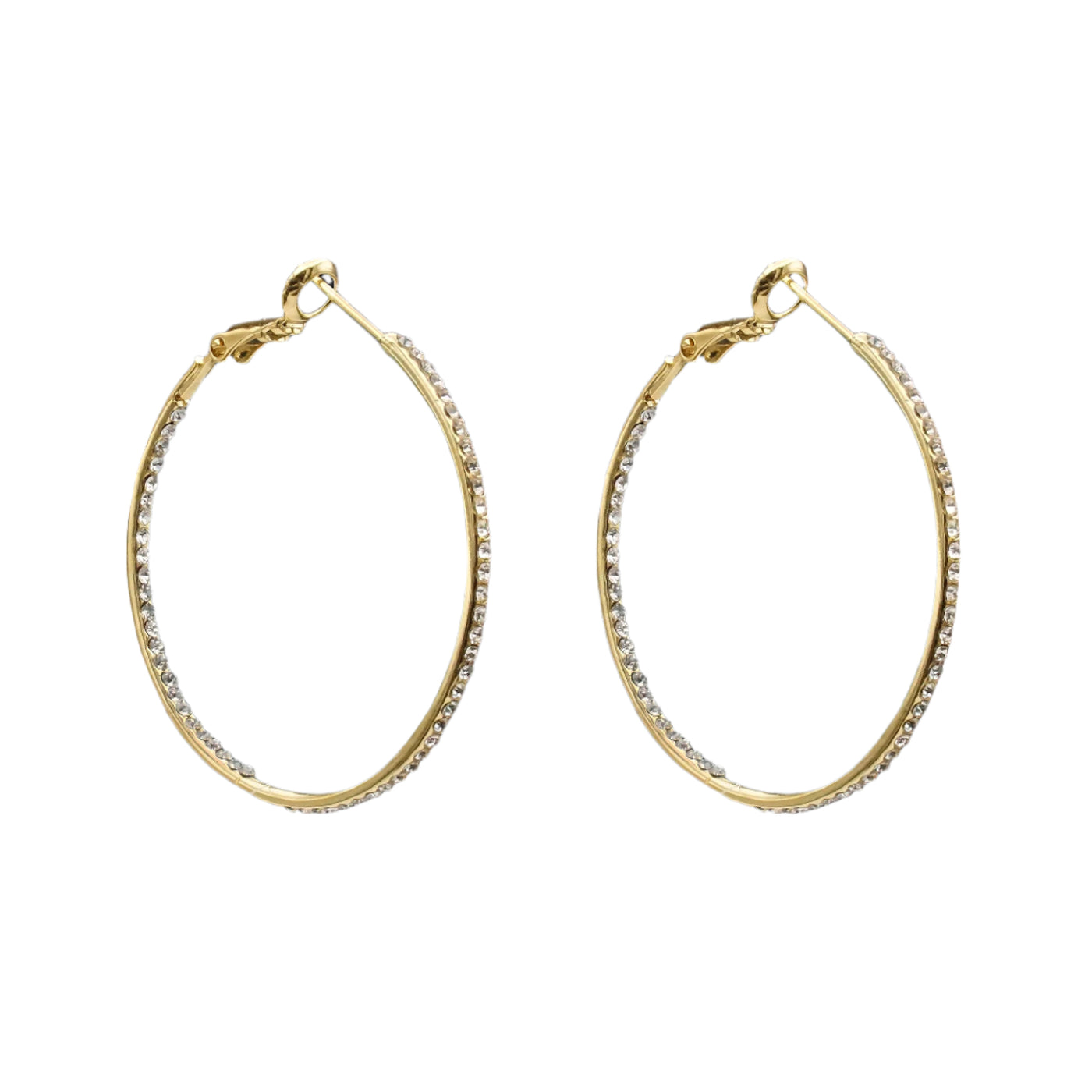 Gold Pave Hoops