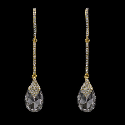 Gold/Clear Pave Drop Crystal Earrings