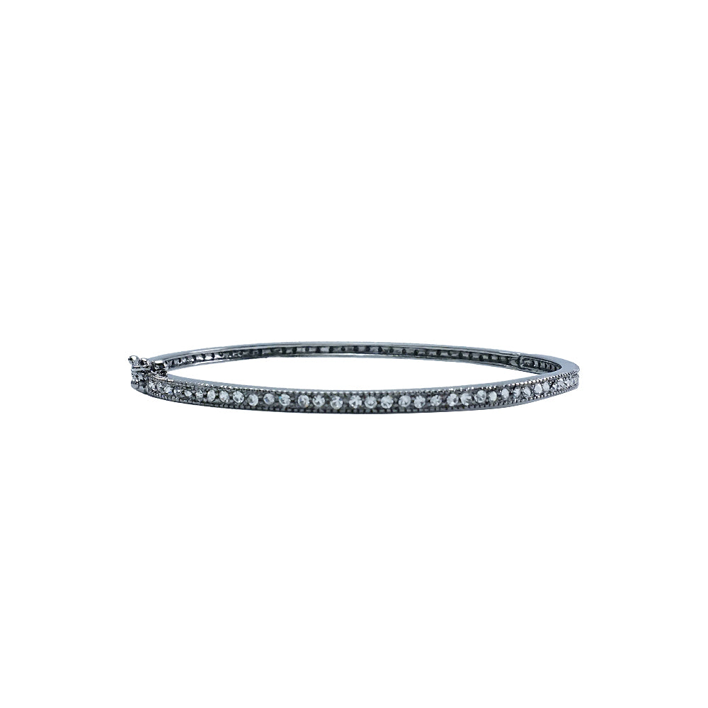 Pave Bangle in Silver