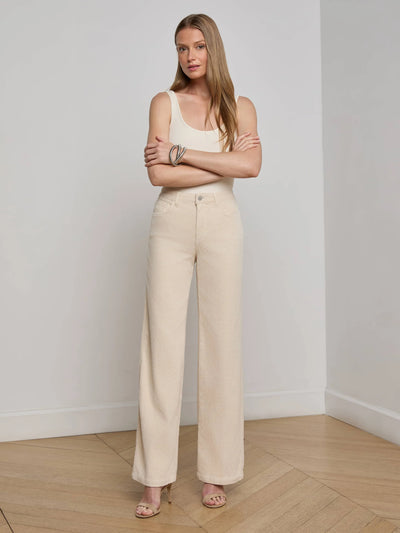 Scottie Corduroy Wide-Leg Jean in French Vanilla