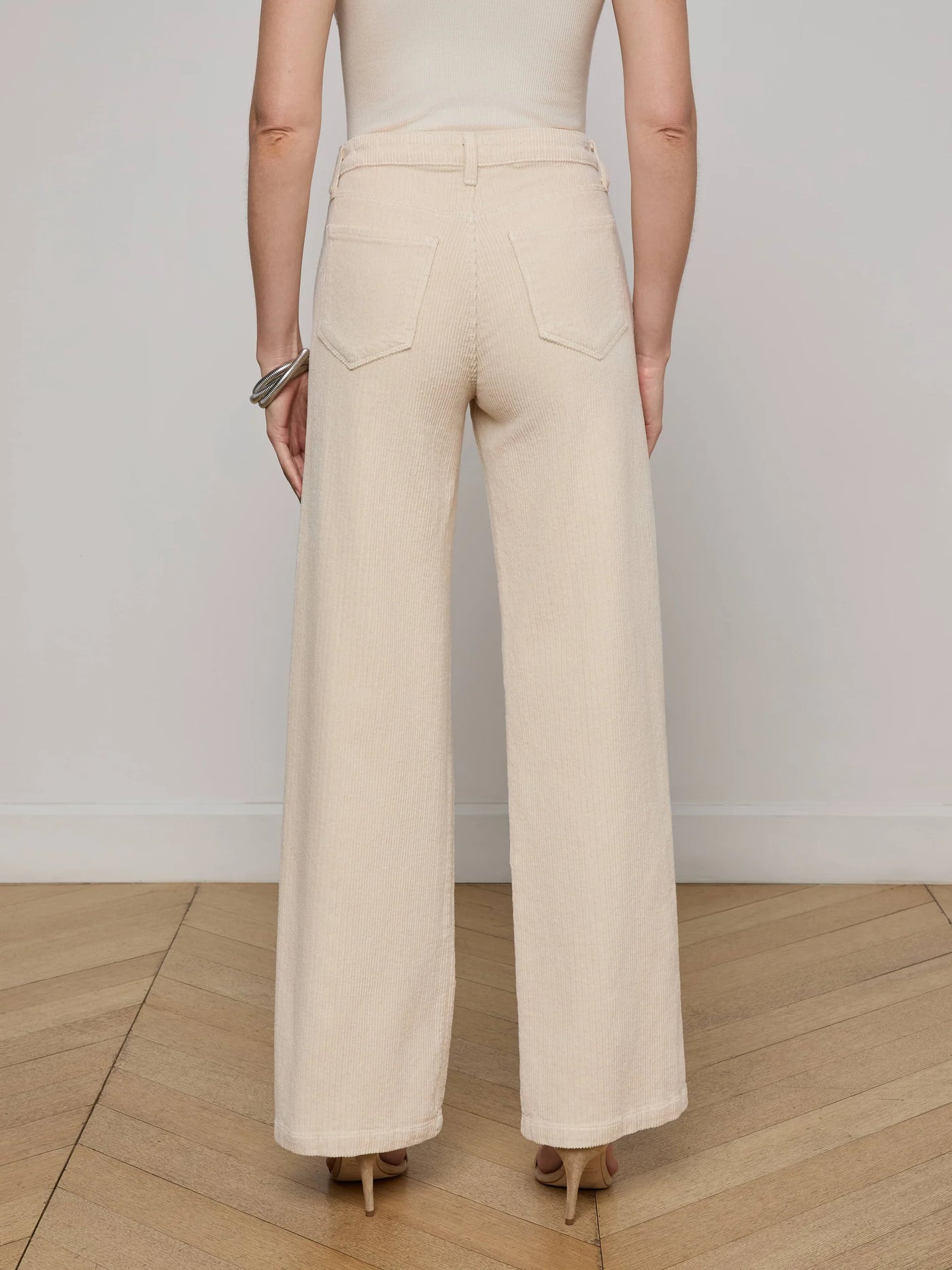 Scottie Corduroy Wide-Leg Jean in French Vanilla