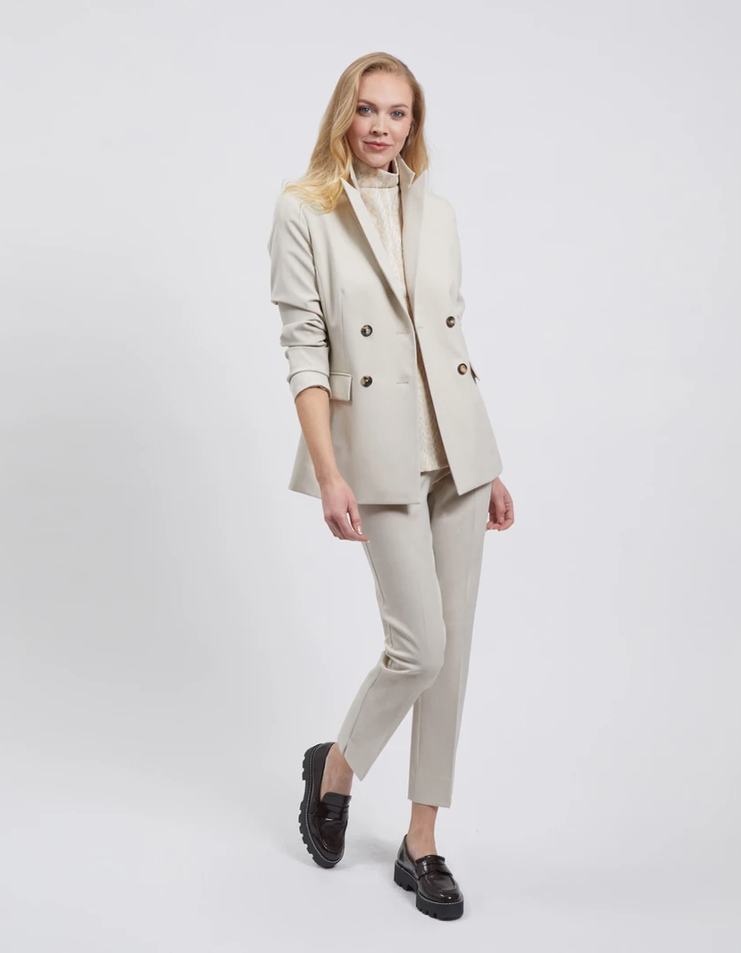 Front Zip Ankle pant - Sand