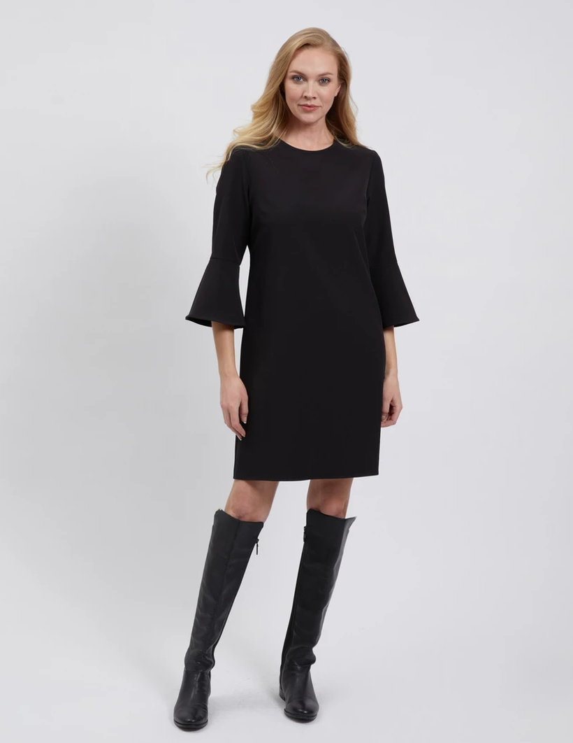 Bell Sleeve Dress - Black