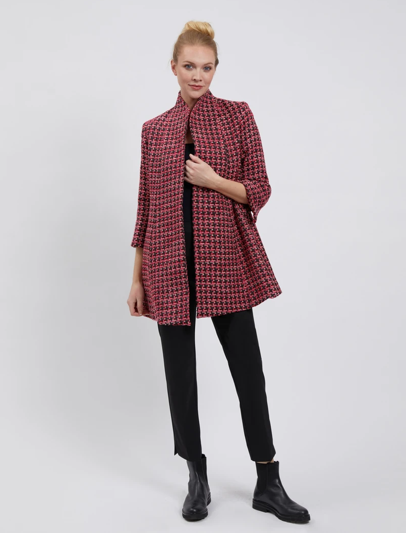 Swing Coat - Red/Pink