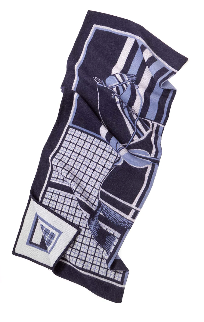Palio Throw - Navy/Ivory