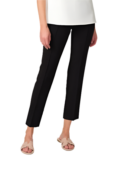 Front Zip Ankle Pant in Black