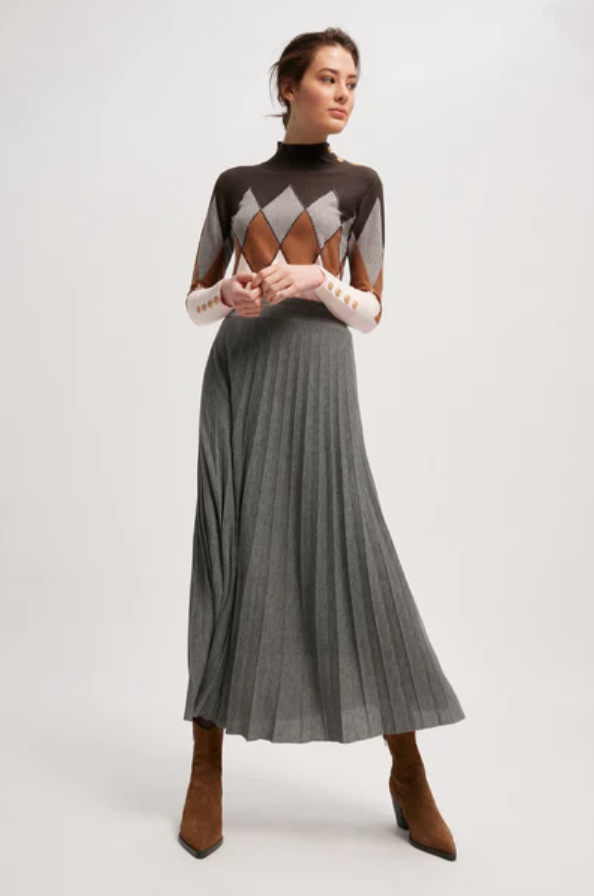 Pleat Skirt - Grey