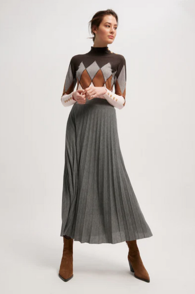 Pleat Skirt - Grey