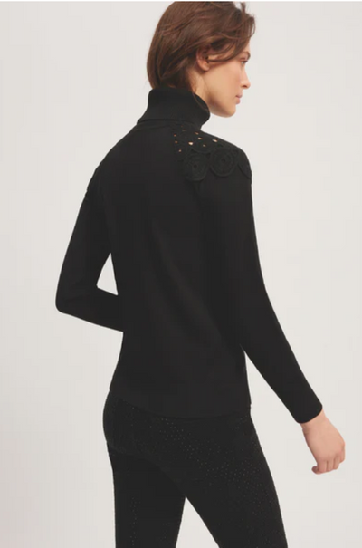 Crochet Sleeve Top - Black