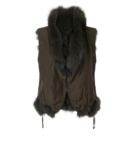 Reversible Fox Vest - Camel