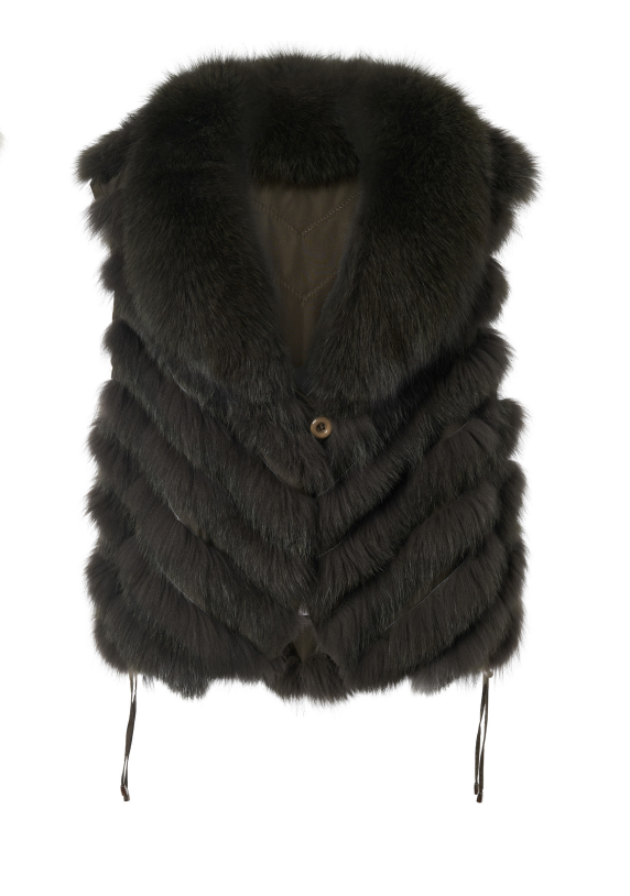 Reversible Fox Vest - Camel