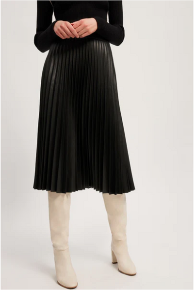 Esma Leather Skirt - Black