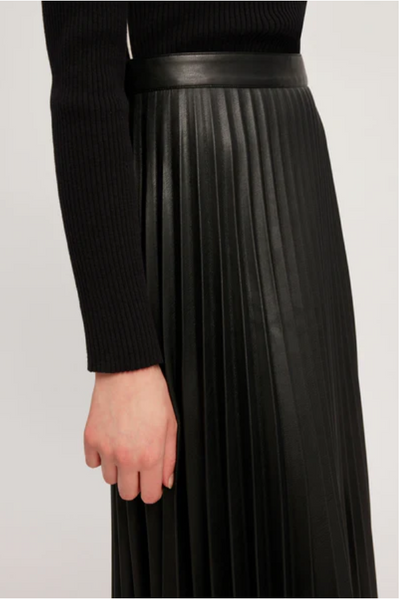 Esma Leather Skirt - Black