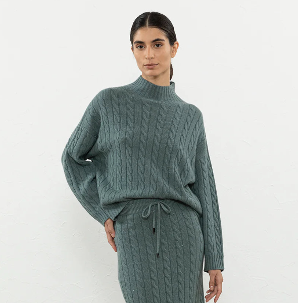 Tricot Sweater Wool Silk Cashmere Yarn - Gea Light Blue