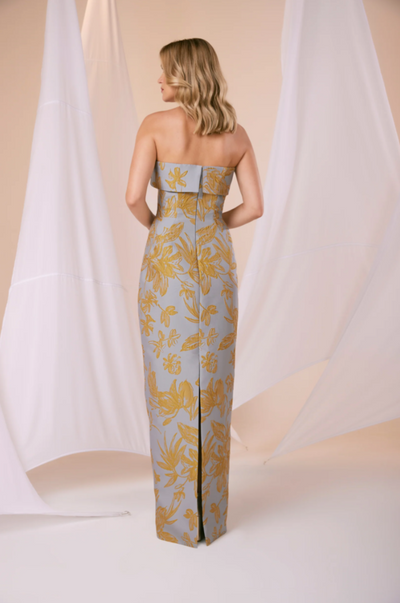 Jenkins Gown in Mustard/Steel