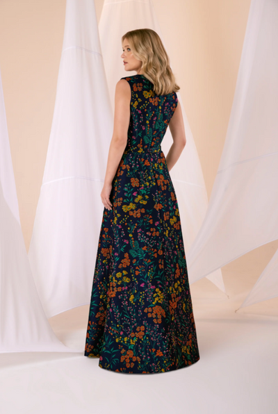 Parker Gown in Navy Multi