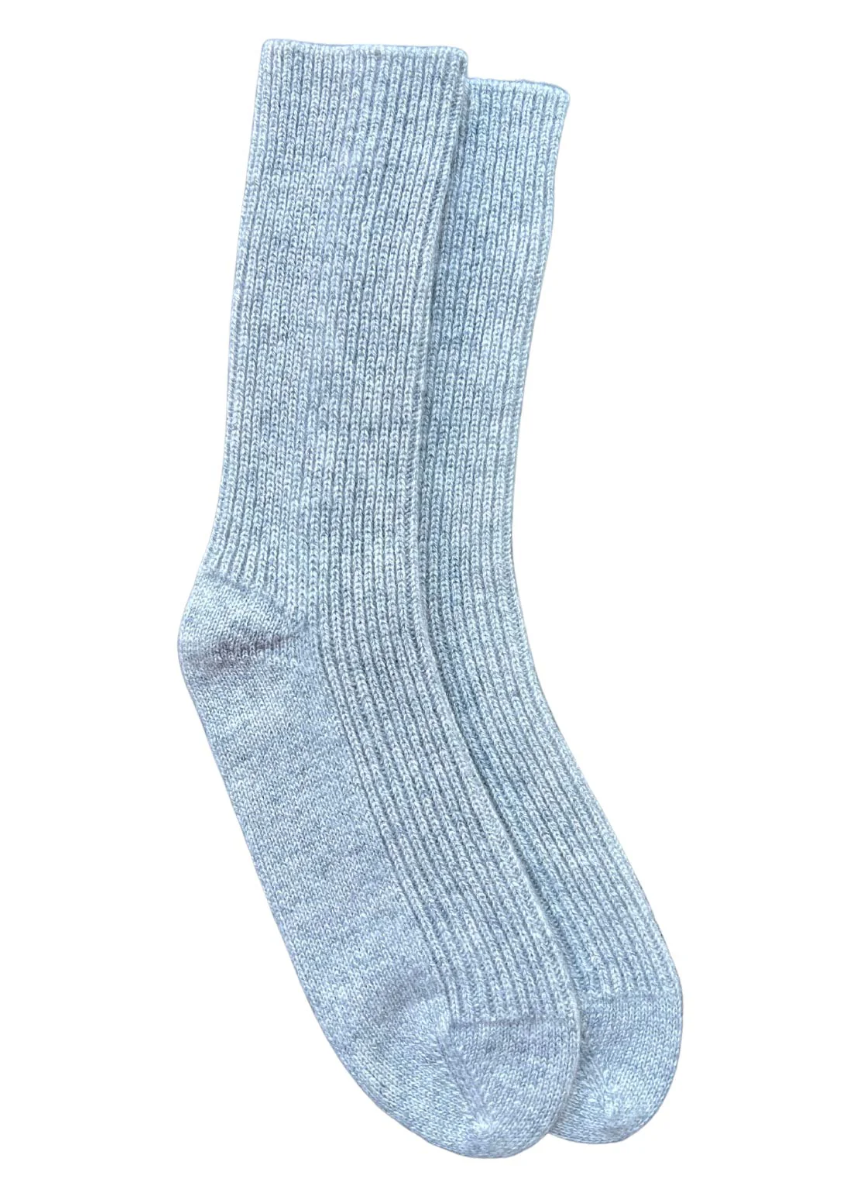 Women's Cashmere Bed Socks in Flint