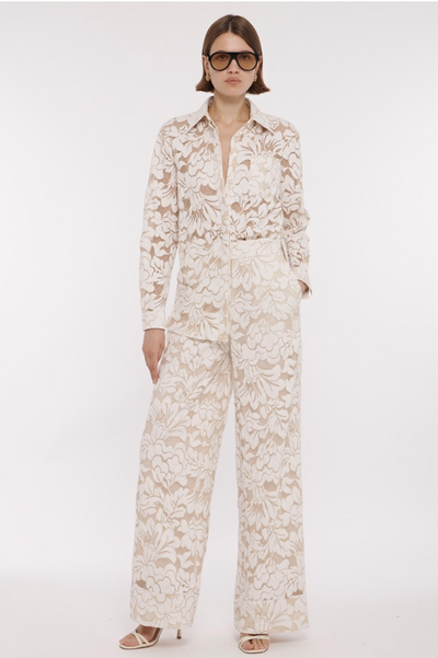 Riley Boyfriend Shirt in Ivory/Natural