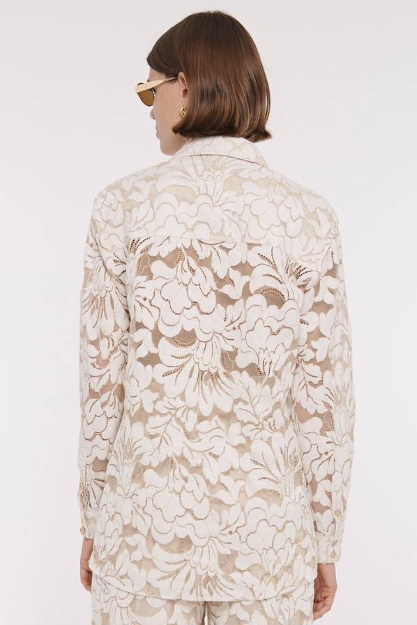 Riley Boyfriend Shirt in Ivory/Natural