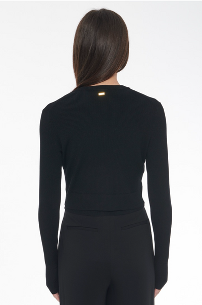 Zoe Classic Cropped Cardigan in Jet