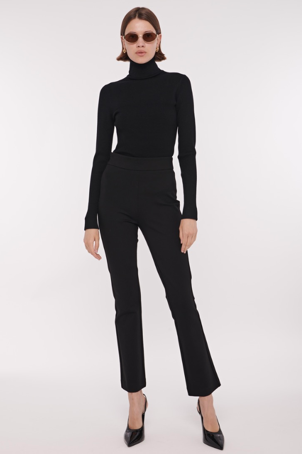 cigarette black pants Claire Ponte Cigarette Pant in Jet Black / 4 / TR5705P022