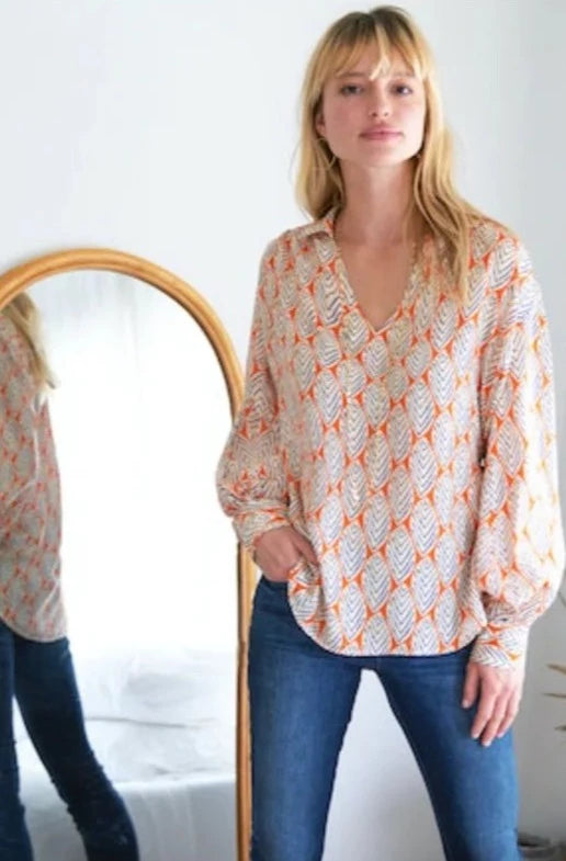 Davy Sparkle Leaf Blouse