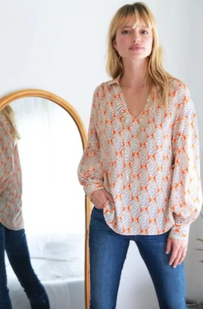 Davy Sparkle Leaf Blouse